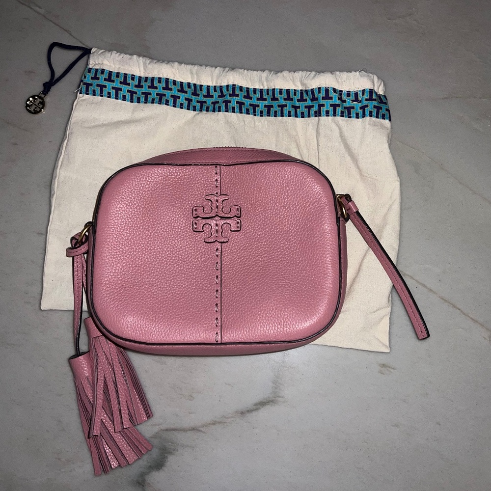 Tory Burch McGraw Leather Camera Bag Magnolia Pink
